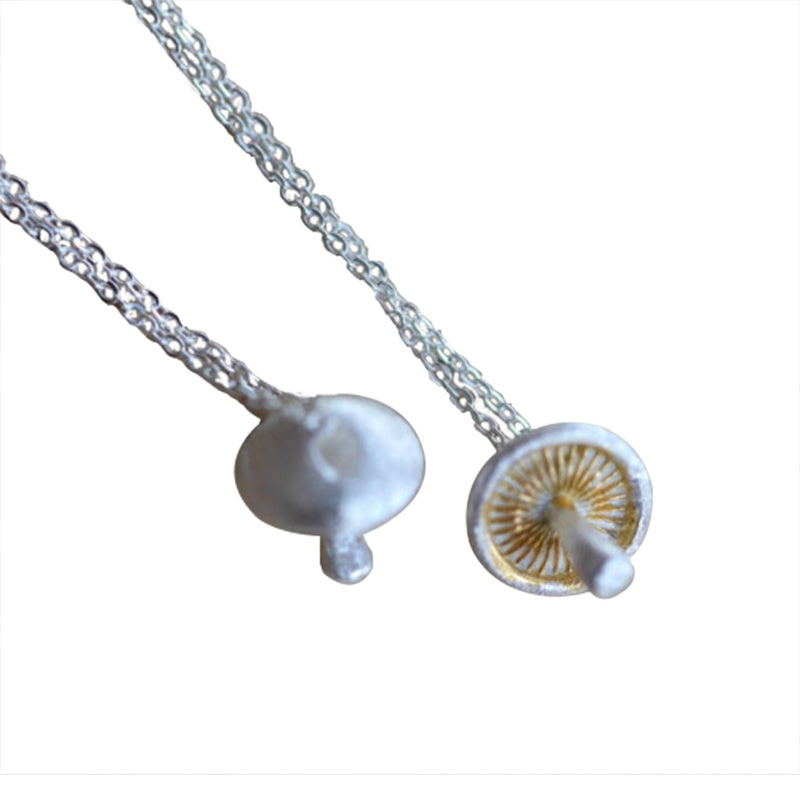 Fashion Two-color Mushroom Necklace For Women