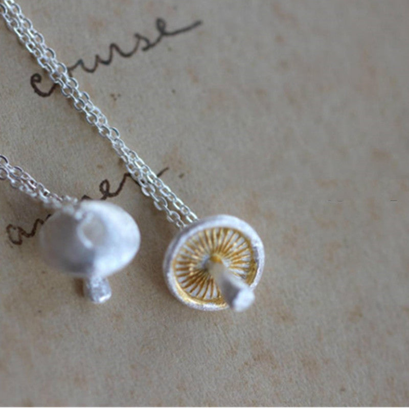 Fashion Two-color Mushroom Necklace For Women